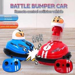 RC Toy 24G Super Battle Bumper Car PopUp Doll Crash Bounce Eyection Light Childrens Control de control remoto Regalo para la crianza de los hijos 240428