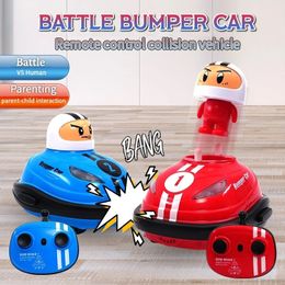 Rc jouet 24g Super Battle Bumper Car Popup Doll Crash Bounce Bounce Ejection Light Childrens Remote Toys Toys pour la parentalité 240424