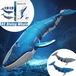 RC Water Spray Dive Whale Remote Control Whale Shark Toys Remote Draadloze besturing Spray Water Kolommen Verjaardagscadeaus voor kinderen 240319