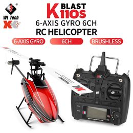 RC WLTOYS XK K110S 6CH 3D 6G SYSTEEM SYSTEEM REMOTE SPAYS BOSSE BOUSLOSE MOTOR 24G HELICOPTER BNFRTF Compatibel met Futaba SFHSS 240516