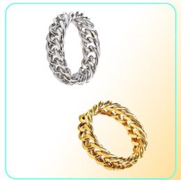 RC476 Silver Gold Mens Spinner Ring Figit for Anximey inne inne innewless Chain Chainy Link Cuban Link chaîne 710 Pinky Thumb8287048