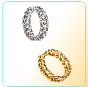 RC476 Silver Gold Mens Spinner Ring Figit for Anximey inne inne innewless Chain Chainy Link Cuban Link chaîne 710 Pinky Thumb8287048