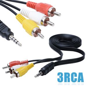 RCA audiokabels mannelijk naar 3RCA 3,5 mm jack aux video av kabel koord voor dvd -spelerrecorder hifi vcr tv stereo 1,2 m