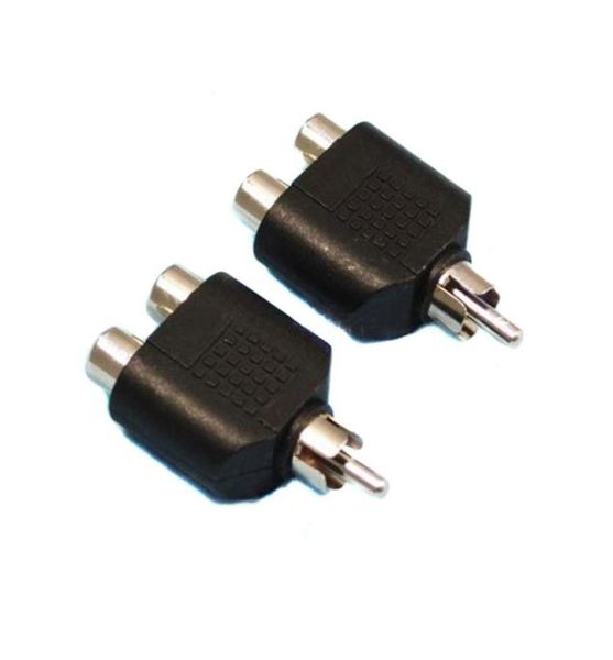 Adaptador de enchufe divisor RCA AV o Y 1 macho a 2 hembra x2 Cable de enchufe convertidor de cable de TV5494263