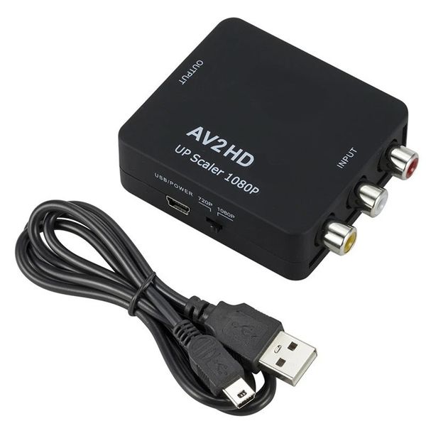 Vidéo RCA AV / CVSB L / R pour l'adaptateur AV compatible HDMI Adaptateur HD Converter Box 1080p Prise en charge de la conversion haute définition NTSC PAL