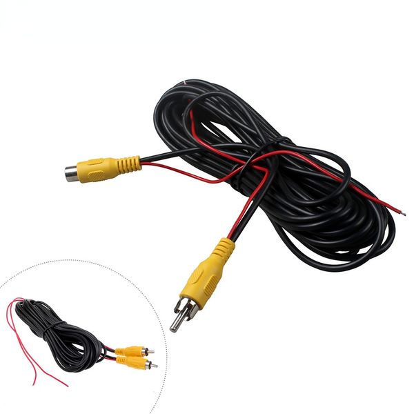 Cable de extensión de vídeo para cámara de estacionamiento de visión trasera de marcha atrás de coche macho y hembra RCA con Cable de gatillo 5 10 15 20 metros