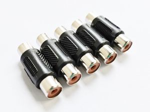 Vernikkeld RCA vrouwelijke audio koppeling connector adapter / 20pcs