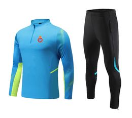 RCD Espanyol Costumes de sport de loisirs pour hommes et enfants en plein air à manches longues semi-fermeture éclair vêtements d'entraînement sport manteau décontracté taille 4XS-2XL