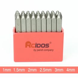 RCIDOS YC Steel Stamp 1/1,5 / 2/2,5 / 3/4 MM LETTRES Standard Style Style Punch Stamps Alphabets (A-Z) 27PCS / Box