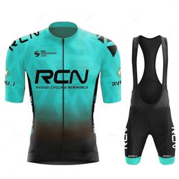 RCN Team Wielertrui Set Zomer Ademend Wegfiets Pak Rijden Uniform Fiets MTB Kleding Sport Fietsen Kits 240119