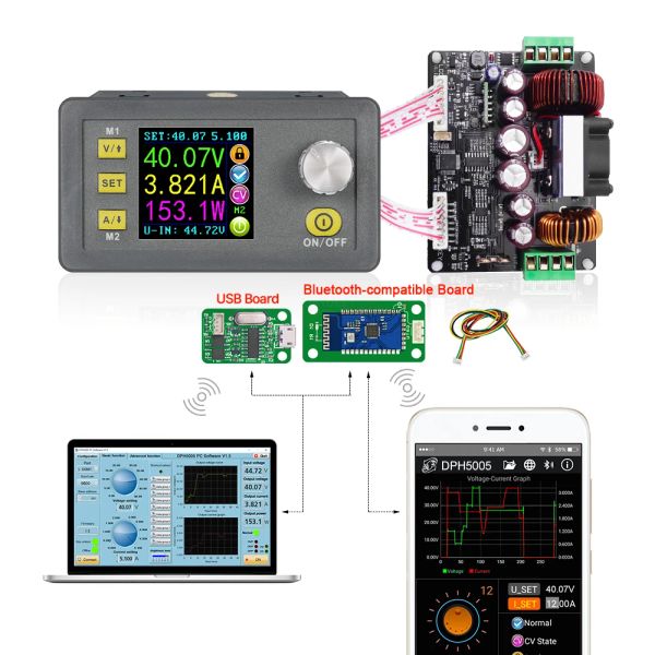 RD DPH5005 Buck-Boost Converter Voltaje constante Corriente Programable Control digital Fuente de alimentación Color LCD Multímetro 50V 5A