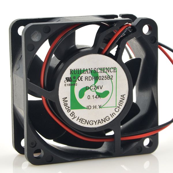 RDH6025B2 24V 0.14A 2 lignes ventilateur de refroidissement inverseur DC 24V 0.14A 6025 6CM 60*60*25mm 2 fils