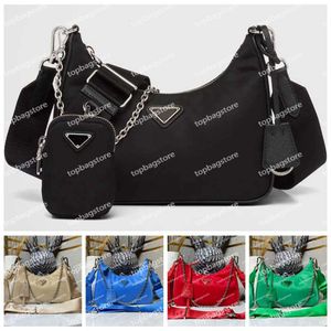 Ré-édition Nylon sac à bandoulière Designer bandoulière sacs à bandoulière de luxe fermeture éclair femmes dame sangle mode Hobo Triangle Pochette