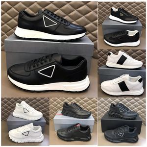 Re-Nylon Hoge Sneakers Desginer Metalen Driehoek Casual Schoenen Heren Lederen Mesh Sneaker Platform Licht Uitgebreide Veterschoenen Runner Outdoor Trainer Schoen