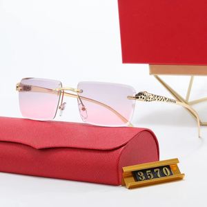 Lector de gafas de sol Gafas de sol de diseñador Gafas Carti Elegancia europea americana Pata de metal Sin montura Gafas de sol para mujer Anteojos clásicos Lentes personalizadas Sombras para hombre