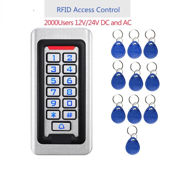 Readers 2000USERS Metal en acier inoxydable RFID Contrôle d'accès à l'accès IP68 IP68 TRAPHERNOORS CARDE READER SÉCURITÉ 12V / 24V DC AND AC