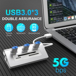 Readers 6 en 1 CF Card Reader pour SD TF CF Compact Flash Card Adaptateur Multi-carte Lire USB3.0 Hub pour les accessoires d'ordinateur portable