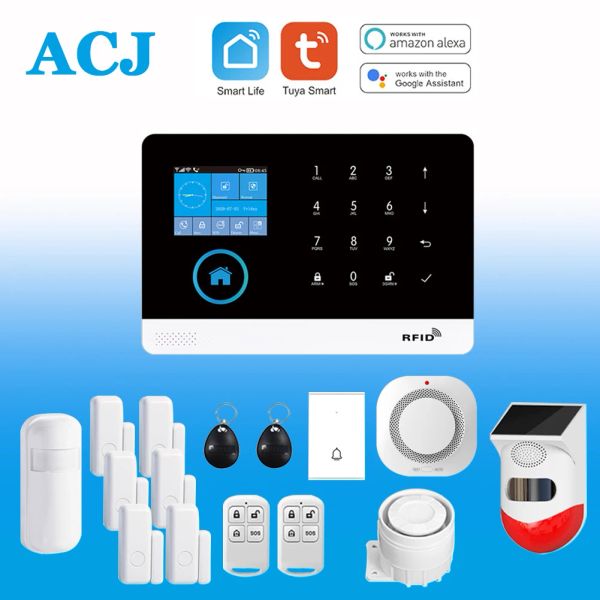 Lectores Acj Pg103 Sistema de alarma Wifi para seguridad antirrobo en el hogar Tuya Smart House App Control 433mhz Gsm inalámbrico con cámara con sensor de movimiento