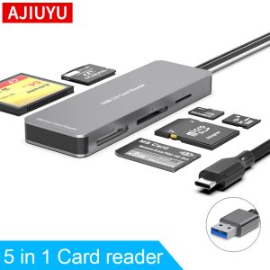 Readers Ajiuyu Type C Carte Reader 5 in 1 USB C à CF XD MS Micro SD M2 TF Memory Memory Card Reader pour lecteur de carte à puce multi otg PC Multi OTG