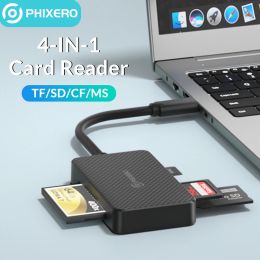 Lecteurs Phixero 2TB Multi USB 3.0 Memory Carte Reader 4 in 1Micro SD TF CF MS Lector Adapter Type C MicroSD MicroSD Stick Interrupteur pour la caméra PC