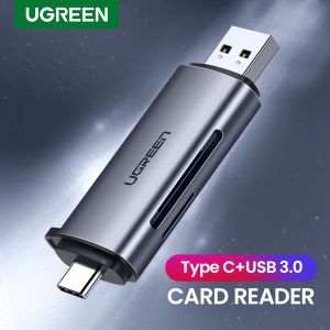 Lezers Ugreen Card Reader USB 3.0 Type C naar SD Micro SD TF -adapter voor pc -laptopaccessoires OTG CardReader Smart Memory SD Card Reader