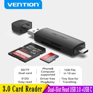 Lecteur de lecteurs de lecture 2 en 1 USB3.0 TYPEC TO Micro SD TF Card Reader pour téléphone portable Adaptateur de carte mémoire OTG Lecteur de carte à puce