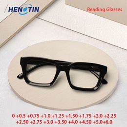 Lunettes de lecture 1PC surdimensionné carré hommes femmes Portable grand cadre haute définition presbytie lunettes dioptrie 0 ~ 3.00 Gafas 230508