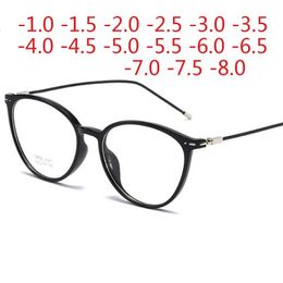 Leesbril Cat Eye Afgewerkt Bijziendheid Bril Vrouwen Mannen Kort Zicht Bril Dioptrie -0.5 -1.0 -2.0 -2.5 -3.0 -4.0 Tot -8.0 230804