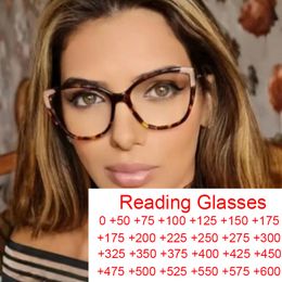 Reading Glasses Cat Eye Reading Glasses Women Fashion Prescription Eyewear Color Stripe Glasses Frame Anti Blue Light Eyeglasses 2 4 230809