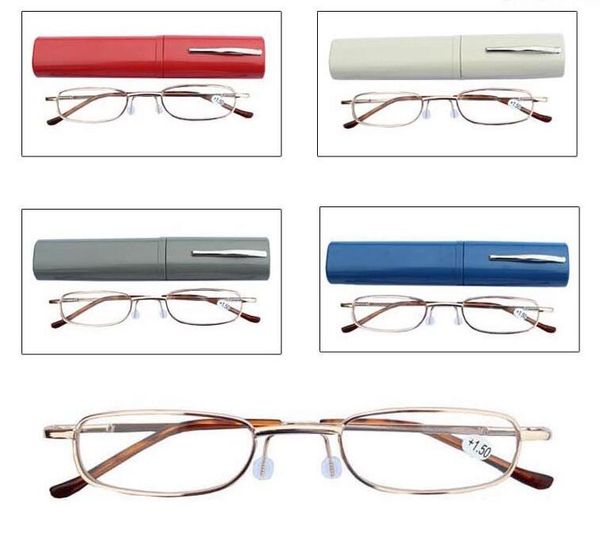 Lunettes de lecture stylo étui couleurs tube en aluminium unisexe lunettes pliantes lunettes de presbytie portables avec boîte livraison gratuite