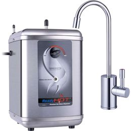 Système de distributeur à eau chaude instantanée Ready Hot avec affichage numérique et robinet à double levier en chrome poli - 2,5 litres de capacité