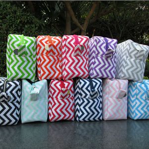 Dames Chevron Cosmetische tassen Toilettas met verschillende kleuren cadeau voor haar Domil106001