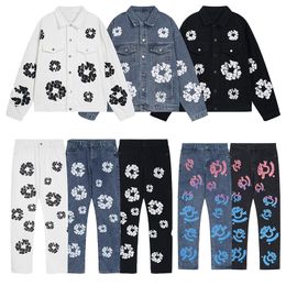 kant-en-klare designer hoodies sweatsuit Falection heren hoodies Mens Flower Puff Gedrukt Distressed Hoodie Sweatshirt Heren Top Pullover