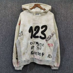 Kant en klare tranen hoodie ontwerper mode heren hoodies sweatshirts Saint Michael unisex handgeschilderde graffiti losse hoodie met pluche trui