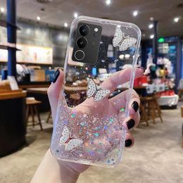 Étui de téléphone en stock prêt pour Vivo V29 Pro 5G Luxury Luxury Starry Sky Butterflies transparente Soft Back Cover