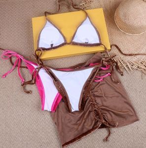 Paris Velvet 3 pièces Bikini Ensemble de luxe Jupe de baignade de baignade de maillot de maillot de maillot sexy biquini 2024