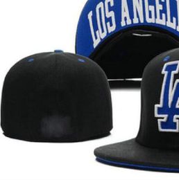 Listo en stock Venta al por mayor de alta calidad para hombres Equipo deportivo de Los Ángeles Gorras ajustadas Ala plana en sombreros de campo Diseño completamente cerrado Tamaño 7- Tamaño 8 Gorra de béisbol ajustada Casquette A7