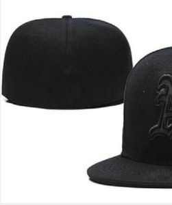 Ready Stock Wholesale en gros de haute qualité Men's Oakland Sport Team Fitted Caps LA As Flat Brim sur les chapeaux de terrain Full Fermed Design Taille 7- Taille 8 Baseball ajusté Gorra Casquette A0