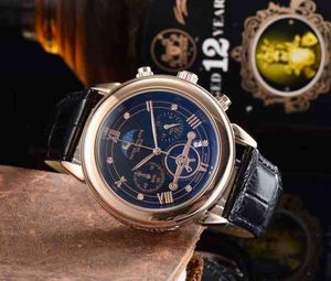Prêt Stockoriginal Patees Philpes hommes montres haut de gamme de luxe Sport montre-bracelet hommes étanche chronographe militaire