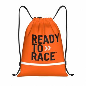 Ready To Race Logo Trekkoord Rugzak Sporttas voor Heren Dames Motorrijder Racing Sport Shop Sackpack o38i #