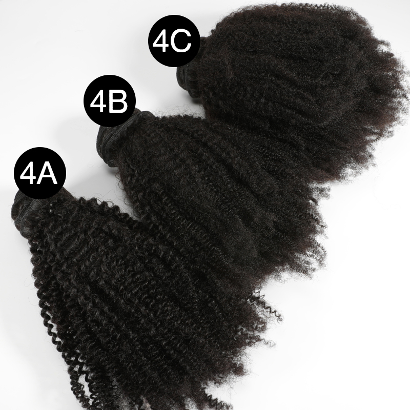 Listo para enviar 100% sin procesar Recién llegado Natrural Soft Indian Remy virgen Cabello humano 4A 4B 4C Afro Kinky Straight Curly Weave Weave Piece Extensiones de cabello Bundles