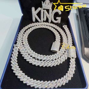 Klaar om 10 mm Cubaanse ketting VVS Moissanite 925 Sterling Silver Ice Out Diamond Mens armband ketting te verzenden