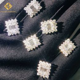 Klaar om fabrieksprijs te verzenden 925 zilveren sterling hoge kwaliteit Vvs Gra Iced Out Moissanite Diamond Hip Hop Earring