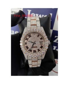 Montre mécanique en Moissanite pour hommes, haute qualité, Ice Out, 40 MM, testeur de diamant, personnalisé, prêt à être expédié