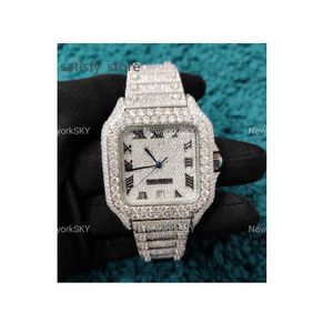 Klaar om hoogwaardige ijs te verzenden 40 mm Moissanite Watch Pass Diamond Tester Custom Moissanite VVS Mechanische horloges voor mannen
