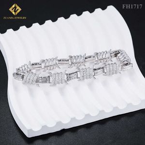 Klaar om Miami Chain 925 Sterling Zilver Vvs Moissanite Iced Out Cubaanse schakelarmband heren te verzenden