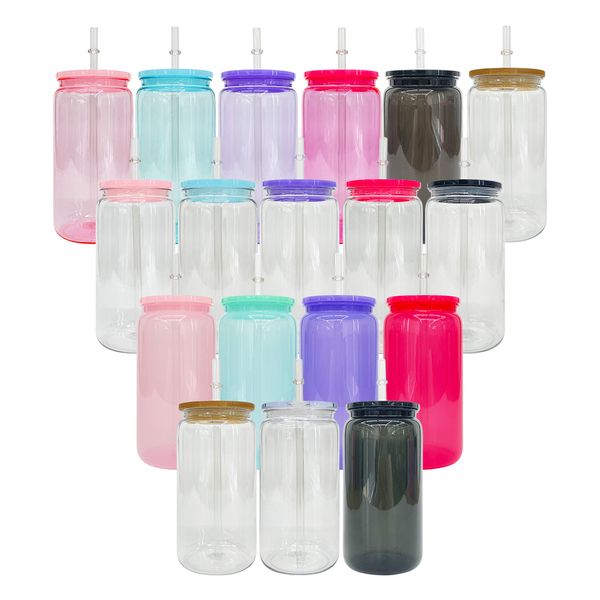 Prêt à expédier des tasses de bière en forme de plastique 5 couleurs mixtes réutilisables à boire des gobelets de plastique aron coloré de couleur pour UV DTF enveloppe 50pcs / boîtier