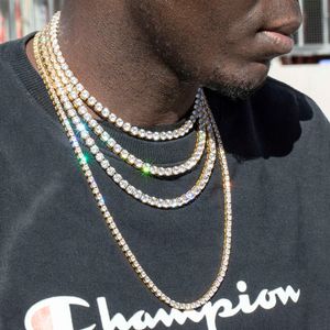 Klaar om roestvrijstalen hiphop sieraden VVS Diamond Moissanite tennisketting ketting te verzenden