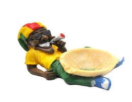 Kant-en-klare handgemaakte Bob Maley asbak Reggae Rasta lade hars rookbak Jamaicaanse man met klaar om te verzenden9128778