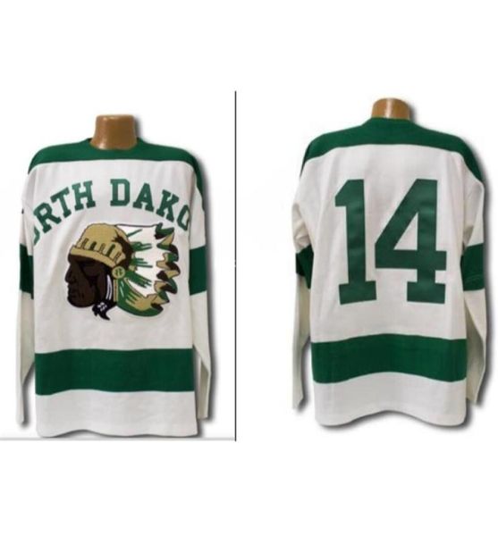 Real 001 Real Full Embroidery 1954 North Dakota Sioux Jersey 001 Couxé Fighting Sioux Dakota Jersey ou Custom Any Name OU NuMBE9613807